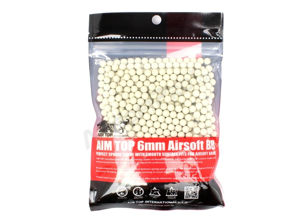 Airsoftové guličky AimTop 0,20 g, 1000 ks - biele [AimTop]