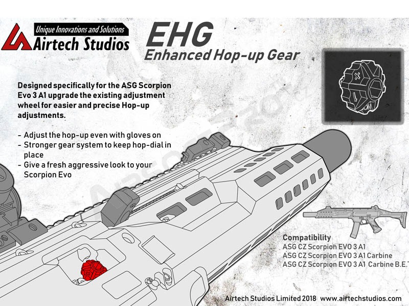 EHG - zväčšené regulačné koliesko HopUp komory pre ASG Scorpion Evo 3 [Airtech Studios]