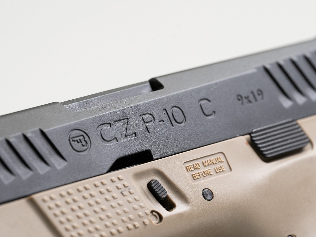 Airsoftová pištoľ CZ P-10C Optics Ready, kovový záver, CO2, BlowBack - FDE [ASG]