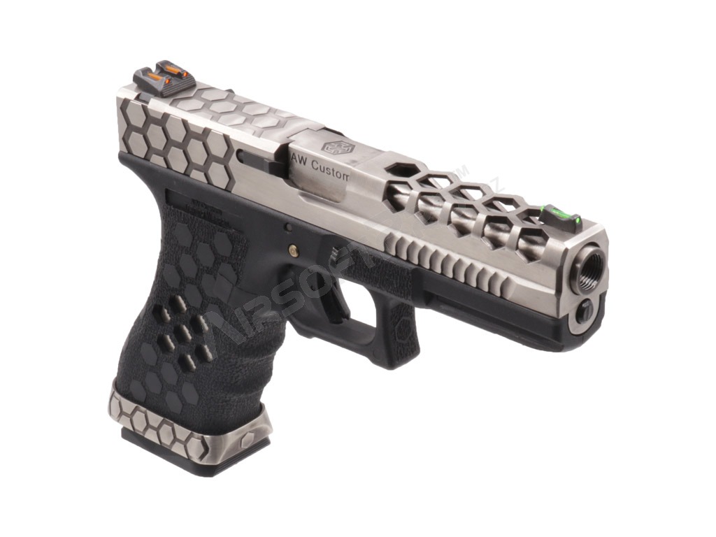 Airsoftová pištoľ G-HexCut VX02, streľba dávkou - strieborná/čierna [AW Custom]