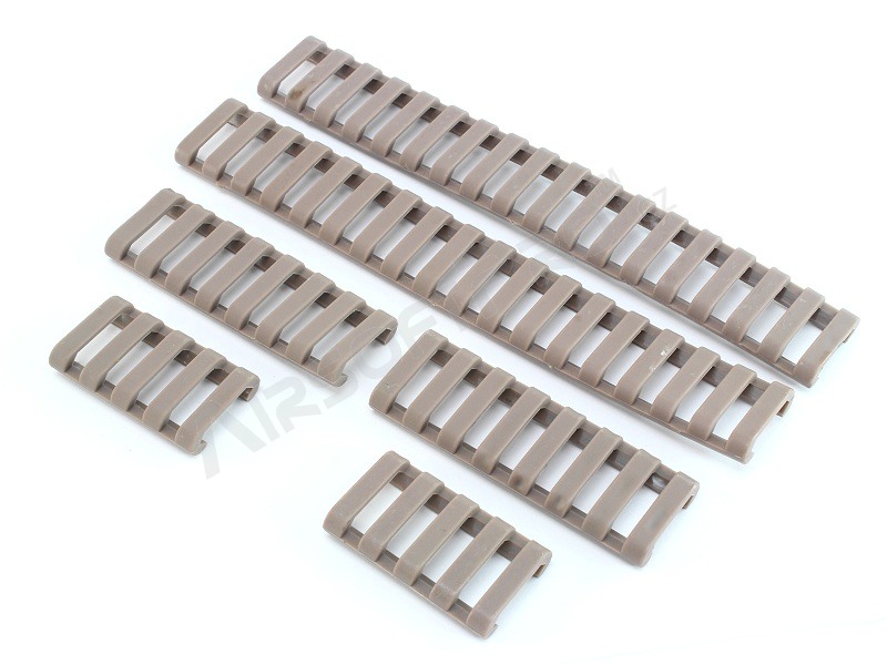 Set gumových krytiek na RIS lištu - 6 kusov, pieskové DE [FMA]