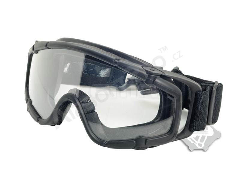 Taktické okuliare SI na prilbu s prepravným puzdrom Čierne - číre, tmavé [FMA]