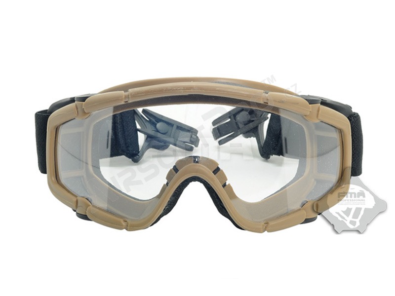 Taktické okuliare SI na prilbu s prepravným puzdrom Desert - číre, tmavé [FMA]
