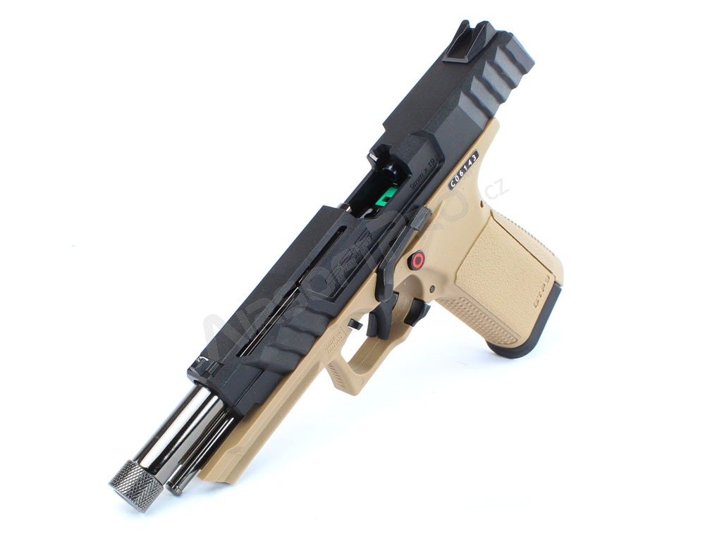 Airsoftová pištoľ GTP9, plyn BlowBack (GBB) - čierno/desert [G&G]