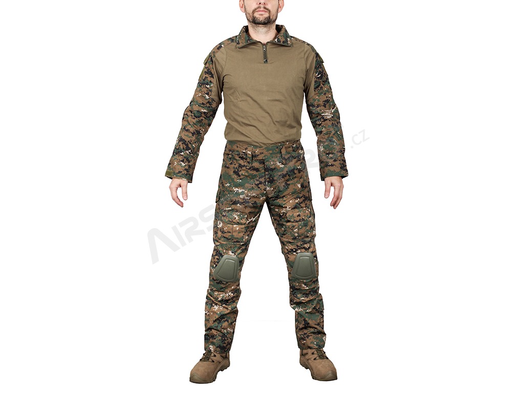 Bojová uniforma s chráničmi - Digital Woodland, Vel. M [Imperator Tactical]