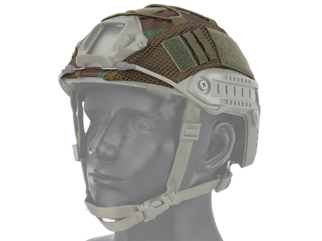 Poťah na helmu FAST s elastickou šnúrkou - Woodland [Imperator Tactical]