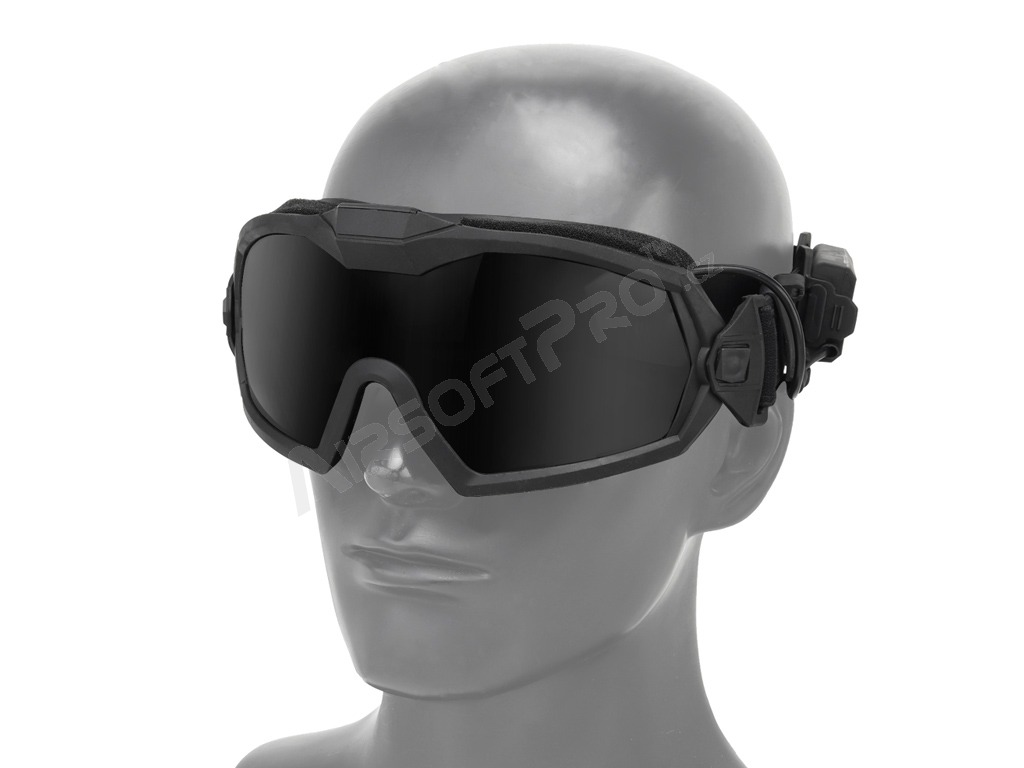 Taktické okuliare s ventilátorom čierne - číre, tmavé [Imperator Tactical]