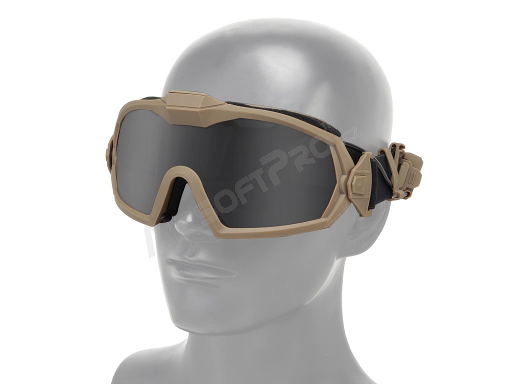 Taktické okuliare s ventilátorom TAN - číre, tmavé [Imperator Tactical]