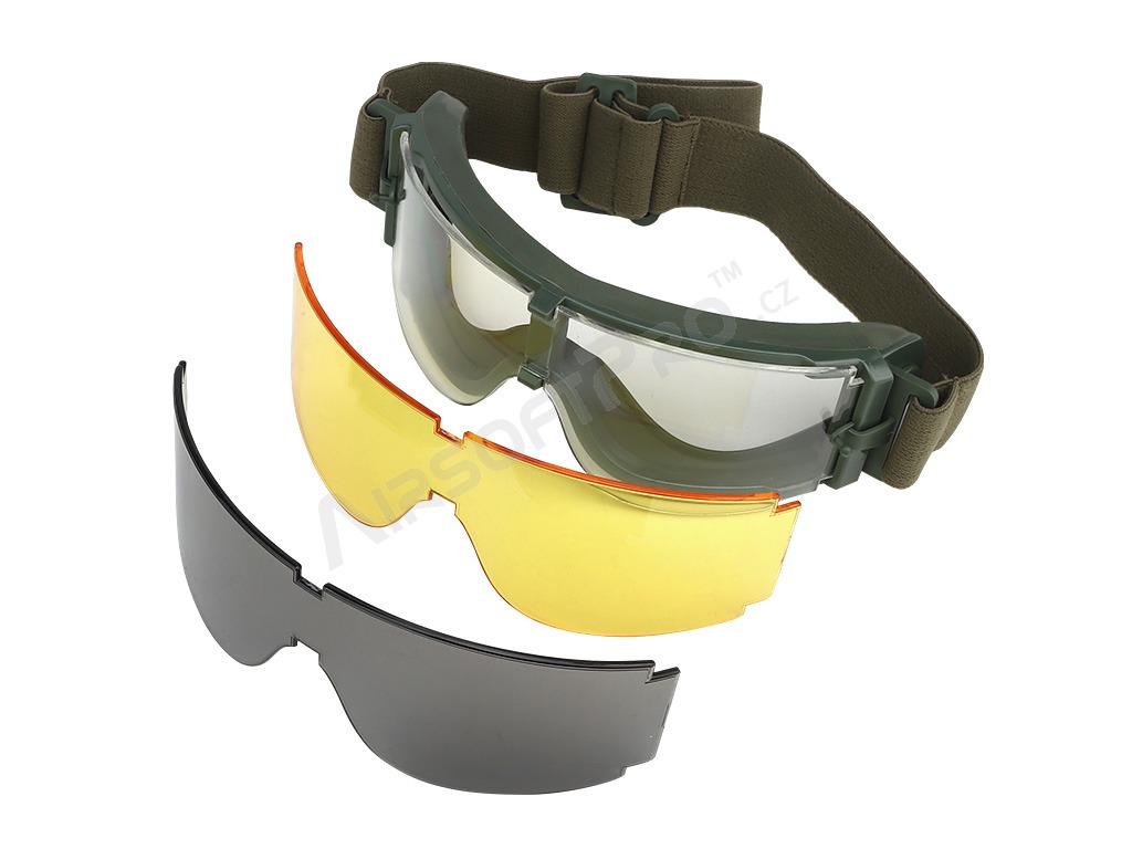 Taktické okuliare ATF olivové - číre, tmavé, žlté [Imperator Tactical]