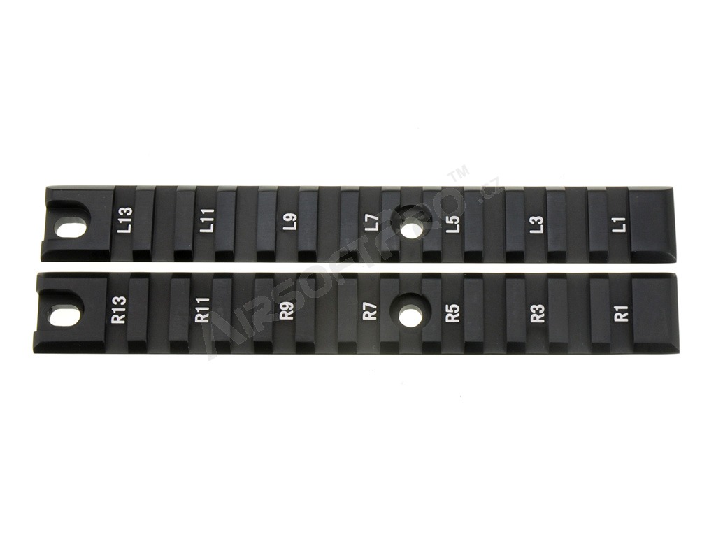 Set 3ks montážnych CNC RIS (Picatiny) líšt pre G36C, dlhé - čierne [JJ Airsoft]