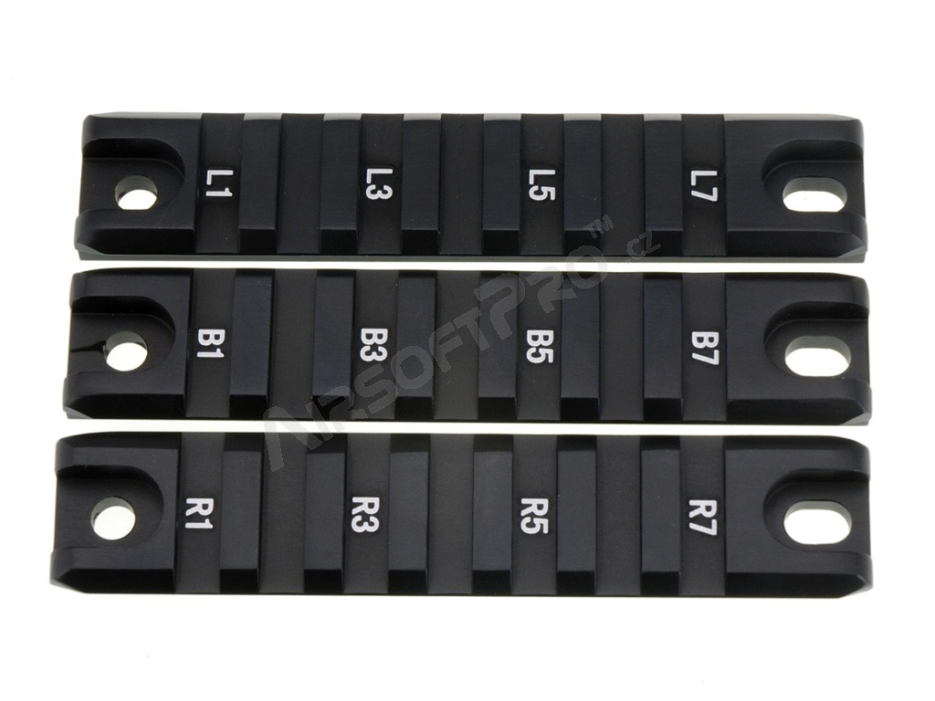 Set 3ks montážnych CNC RIS (Picatiny) líšt pre G36C - čierne [JJ Airsoft]