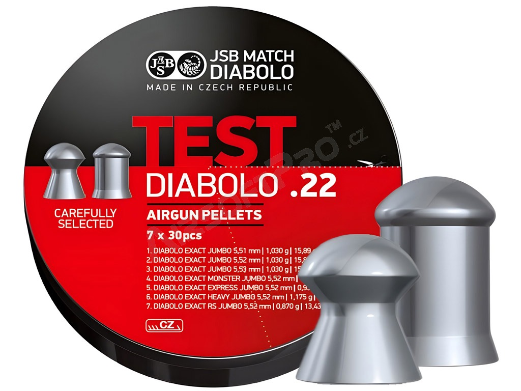 Diabolky EXACT TEST 5,50mm (cal .22) - 7x30ks [JSB Match Diabolo]