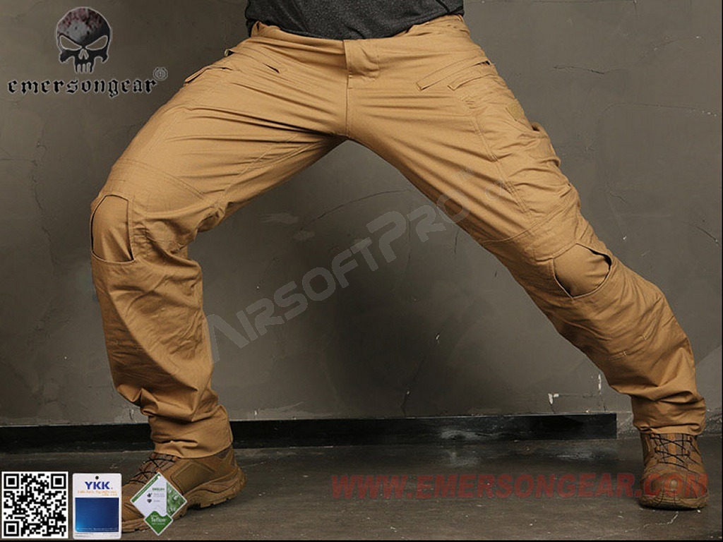 Maskáčové bojové nohavice E4 - Coyote Brown, vel.XL (36) [EmersonGear]