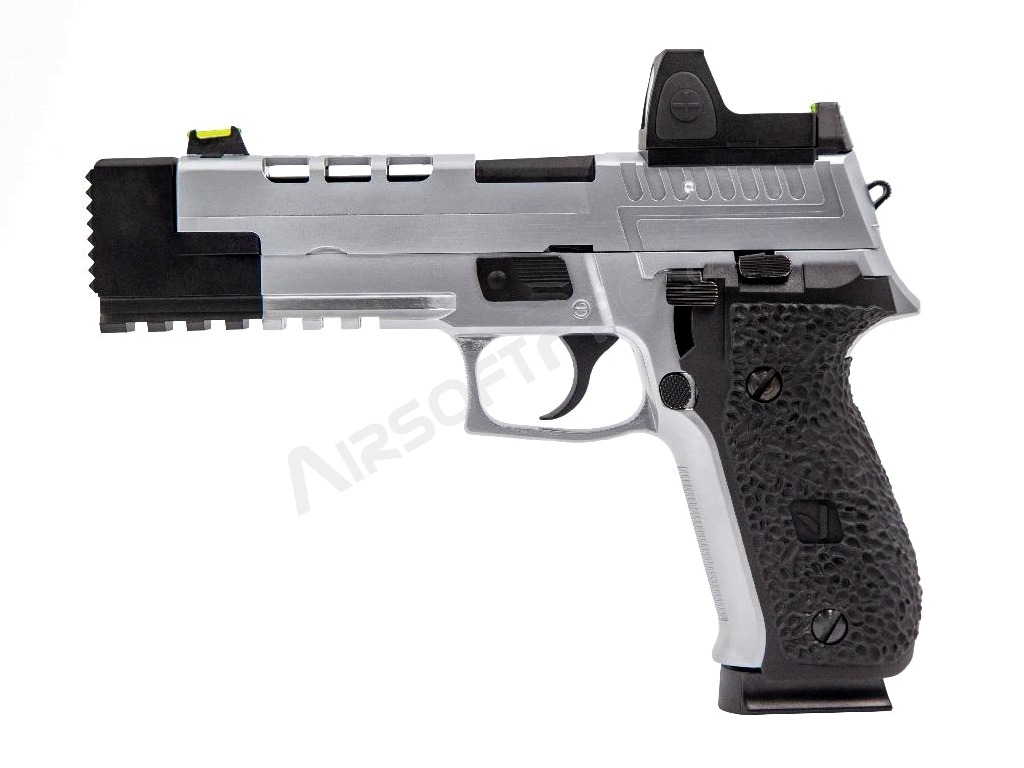 Airsoftová pištoľ VP26X s kolimátorom, GBB - strieborná [Vorsk]