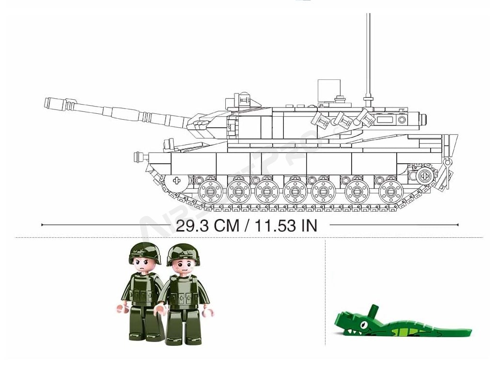 Stavebnica Model Bricks M38-B0839 Hlavný nemecký bojový tank 2v1 [Sluban]