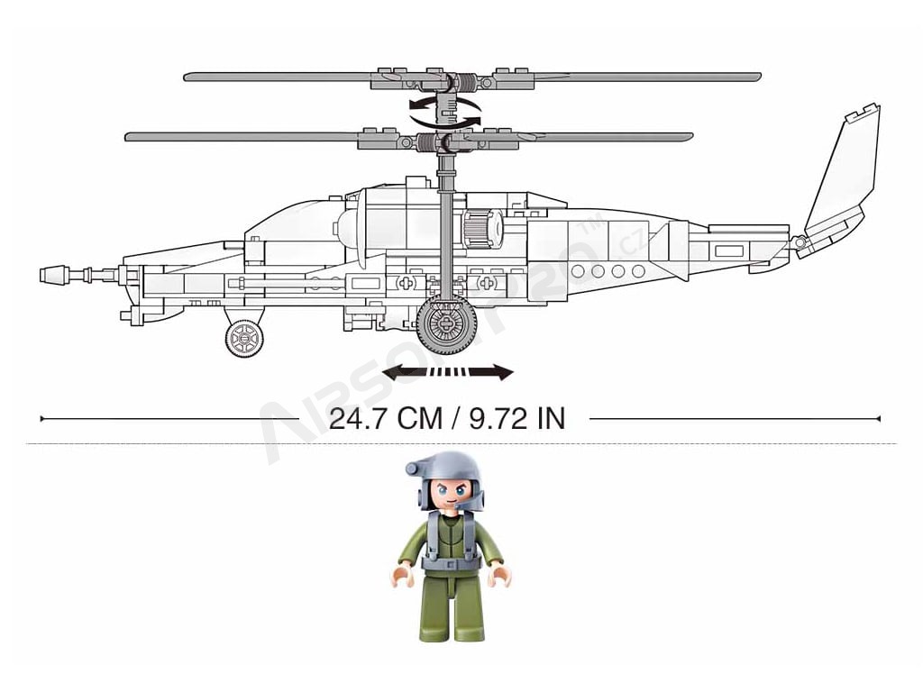 Stavebnica Model Bricks M38-B0752 Bojový vrtuľník Ka-50 [Sluban]