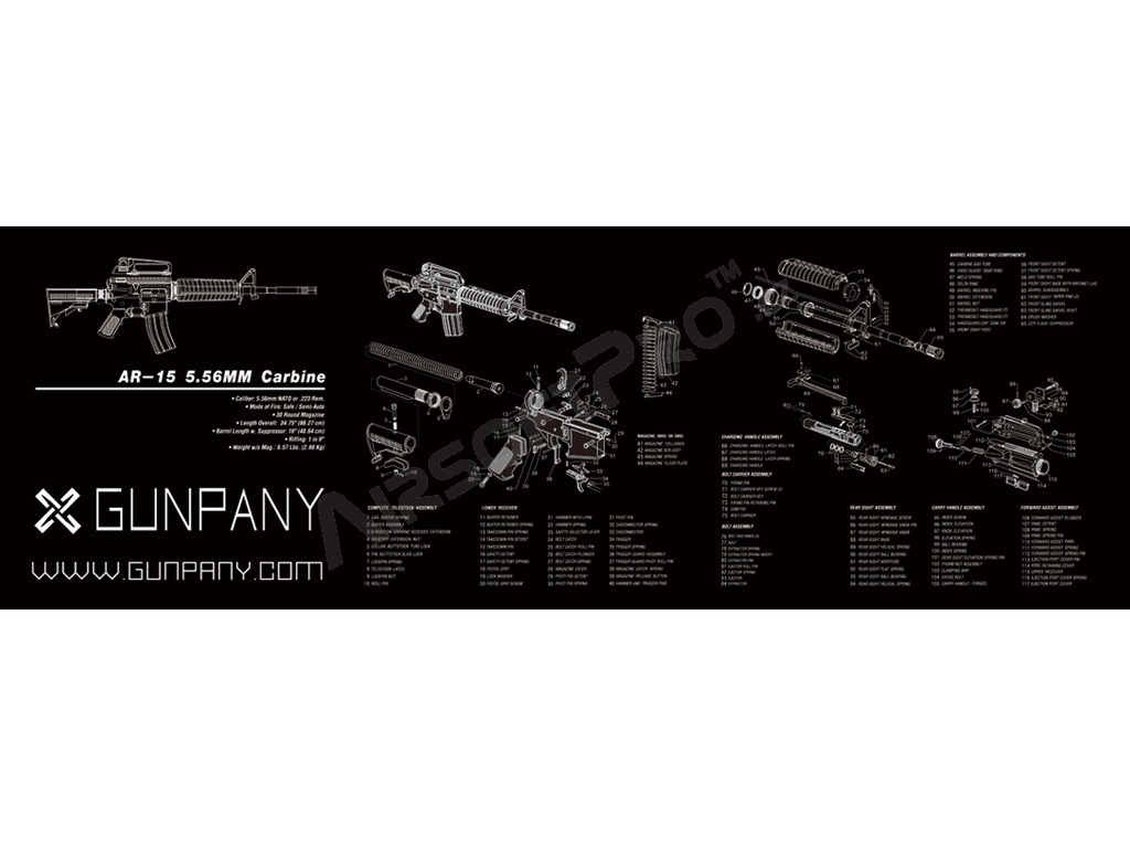 Servisná / pracovná podložka Gunpany AR15 (91 x 30 cm) [Vector Optics]