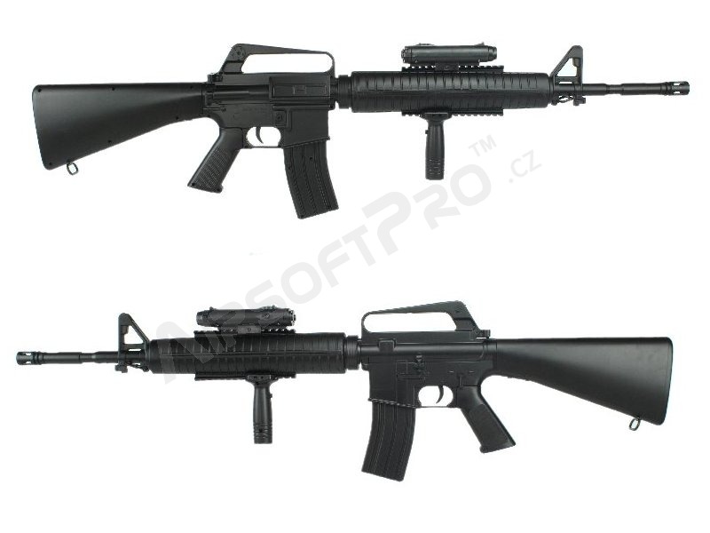 Airoftová zbraň M16 A3 (S31) + svietidlo + rukoväť, ABS, manuál [Well]