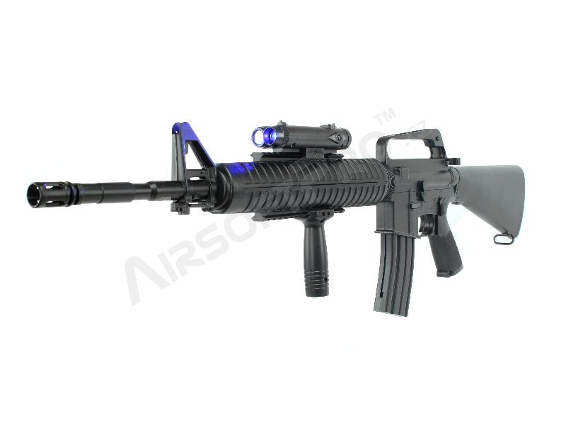 Airoftová zbraň M16 A3 (S31) + svietidlo + rukoväť, ABS, manuál [Well]