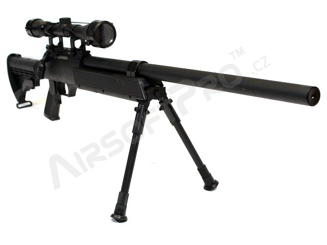 Airsoft sniper APS SR-2 (MB06D) + dvojnožka + puškohľad [Well]