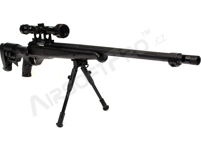 Airsoft sniper MB11D + puškohľad + dvojnožka - čierna [Well]