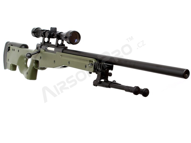 Airsoft sniper L96 (MB01C UPGRADE) + puškohľad + dvojnožka - OD [Well]