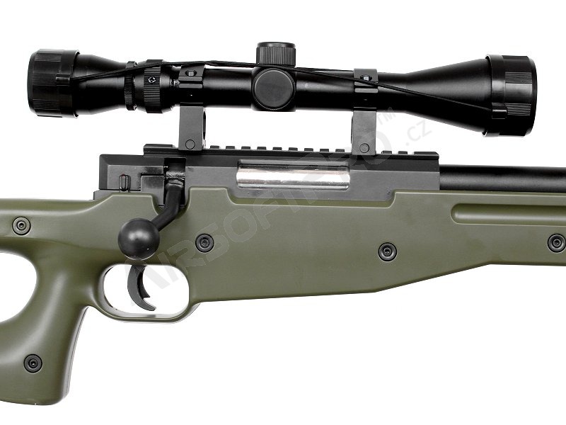 Airsoft sniper L96 (MB01C UPGRADE) + puškohľad + dvojnožka - OD [Well]