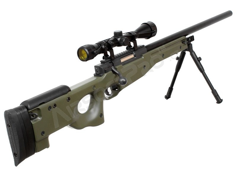 Airsoft sniper L96 (MB01C) + puškohľad + dvojnožka - OD [Well]