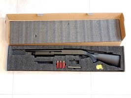 Airsoft brokovnica M870 sa pevnou ABS pažbou, krátka, KOV (CM.350M) - NEFUNKČNÁ [CYMA]