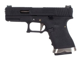 Airsoftová pištoľ R19 Gen4 T5 - čierny záver, strieborná hlaveň - čierna [WE]