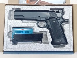 Airsoftová pištoľ Match 1911 - čierna - SERVISOVANÁ [KWC]