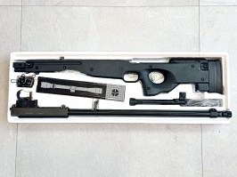 Airsoft sniper L96 (MB01C UPGRADE) + puškohľad + dvojnožka - čierna - VRÁTENÁ [Well]