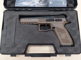 Airsoftová pištoľ CZ P-09 DT FDE, kovový záver, plyn, BlowBack + kufor - VRÁTENÉ V 14 DŇACH [ASG]