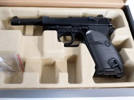 Airsoftová pištoľ P38 - plyn, celokov, BlowBack - čierna - NEFUNKČNÉ [WE]