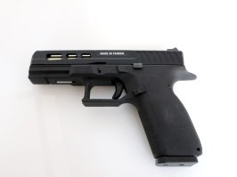 Airsoftová pištoľ KP-13C, kovový záver, zlatá hlaveň, BlowBack (GBB) - čierny - POŠKODENÁ [KJ Works]