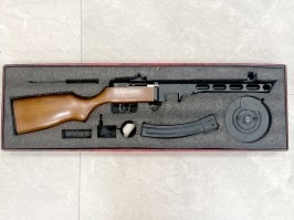 Airsoftový samopal PPSH-41 EBB, celokov, pravé drevo (SW-09W)- VRÁTENÉ V 14 DŇACH [Snow Wolf]