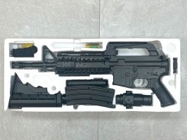 Airsoftová zbraň M4 S-System S20 + tlmič + svietidlo + kolimátor, ABS, manuál [Well]