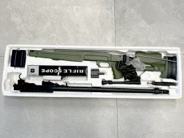 Airsoft sniper MB4414D + optika a dvojnožka - olivová - SERVISOVANÁ [Well]