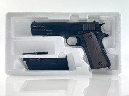 Airsoftová pištoľ 1911 A1 - celokov, Gas BlowBack - čierná - SERVISOVANÁ [KJ Works]
