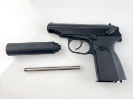 Airsoftová pištoľ Makarov MA 654K- tlmič s hlavnou - celokov, BlowBack - SERVISOVANÁ [WE]