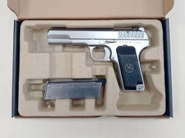 Airsoftová pištoľ TT33, strieborný - celokov, BlowBack - SERVISOVANÁ [WE]