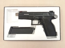 Airsoftová pištoľ KP-13F, hlaveň so závitom, BlowBack s dávkou (GBB) - čierna - SERVISOVANÁ [KJ Works]