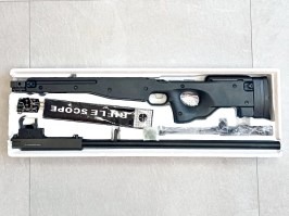 Airsoft sniper L96 (MB01C) + puškohľad + dvojnožka - čierna - VRÁTENÉ V 14 DŇACH [Well]