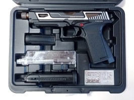Airsoftová pištoľ GTP9 MS, plyn BlowBack (GBB) CNC záver - strieborná - VRÁTENÁ [G&G]