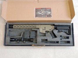 Airsoftová zbraň LT-32 DMR (Gen.2) + dvojnožka + optika + 2x zásobník - TAN - VRÁTENÉ [Lancer Tactical]