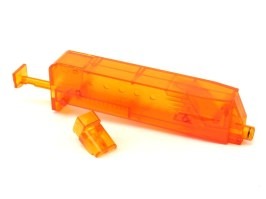 Ručné rýchlo-dobíjačka (plnička) zásobníkov na 90-100 guličiek - oranžová [6mm Proshop]