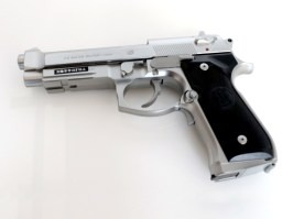 Airsoftová pištoľ M9A1 strieborná, elektrická, FULL AUTO, BlowBack (EBB) - NEFUNKČNÁ [Tokyo Marui]