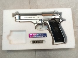 Airsoftová pištoľ M92F Military strieborná, elektrická, BlowBack (EBB) - NEFUNKČNÁ [Tokyo Marui]