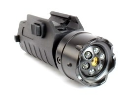Taktické LED svietidlo s laserom pre montáž na bežnú Picatiny lištu [ASG]