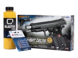 Balíček: Airsoftová pištoľ Combat Delta, elektrická, EBB  + 3000 guličiek + 4 batérie [Tokyo Marui]